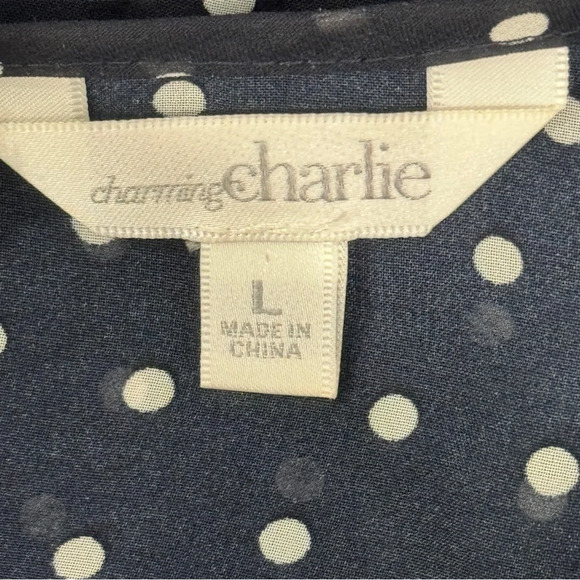 NWOT CHARMING CHARLIE Polka dot dressy blouse - Picture 9 of 11